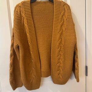 Cable Knit Mustard Sweater